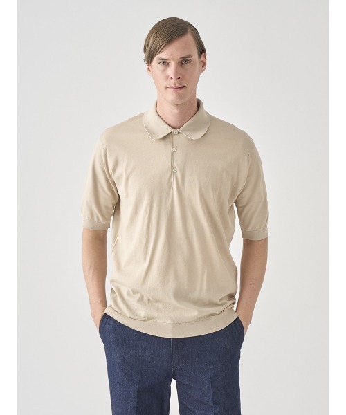 JOHN SMEDLEY(ジョンスメドレー)の「半袖コットンニットクラシックポロシャツ(ポロシャツ・メンズ・ベージュ系その他4・S/M/XL)」の4枚目の写真