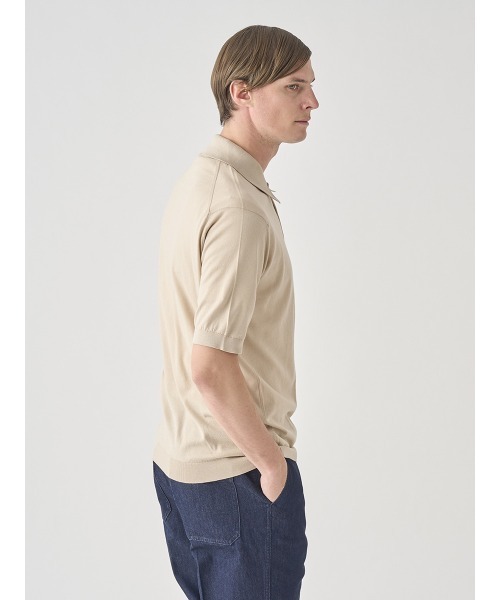 JOHN SMEDLEY(ジョンスメドレー)の「半袖コットンニットクラシックポロシャツ(ポロシャツ・メンズ・ベージュ系その他4・S/M/XL)」の6枚目の写真