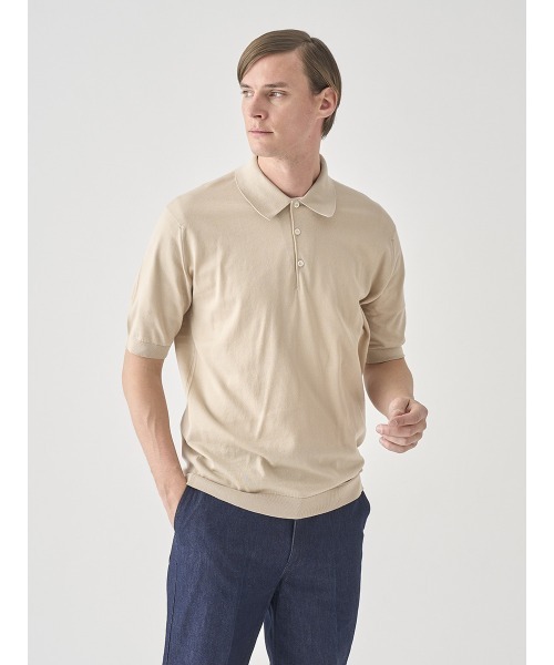 JOHN SMEDLEY(ジョンスメドレー)の「半袖コットンニットクラシックポロシャツ(ポロシャツ・メンズ・ベージュ系その他4・S/M/XL)」の7枚目の写真