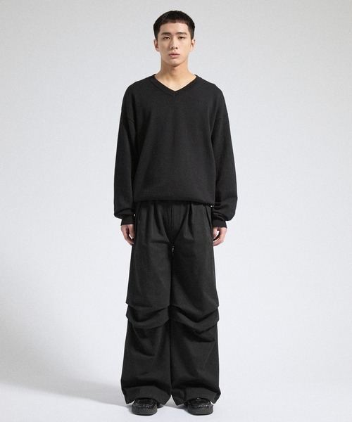 Parts Lab.（パーツラボ）の「【Parts Lab.】Herringbone Tuck Volume Pants / ヘリンボーンタックボリュームパンツ（その他パンツ・メンズ・ブラウン/ブラック・S/M/L）」の11枚目の写真