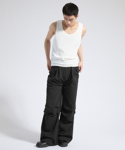 Parts Lab.（パーツラボ）の「【Parts Lab.】Herringbone Tuck Volume Pants / ヘリンボーンタックボリュームパンツ（その他パンツ・メンズ・ブラウン/ブラック・S/M/L）」の21枚目の写真