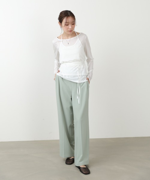 Bab(バブ)の「【レイヤードアイテム】ホルターレイヤードカットソー(Tシャツ/カットソー・レディース・杢グレー/オフホワイト/サックスブルー・FREE)」の5枚目の写真