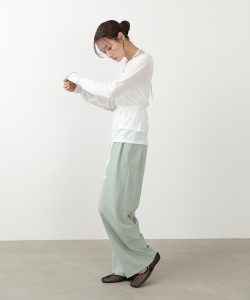 Bab(バブ)の「【レイヤードアイテム】ホルターレイヤードカットソー(Tシャツ/カットソー・レディース・杢グレー/オフホワイト/サックスブルー・FREE)」の8枚目の写真