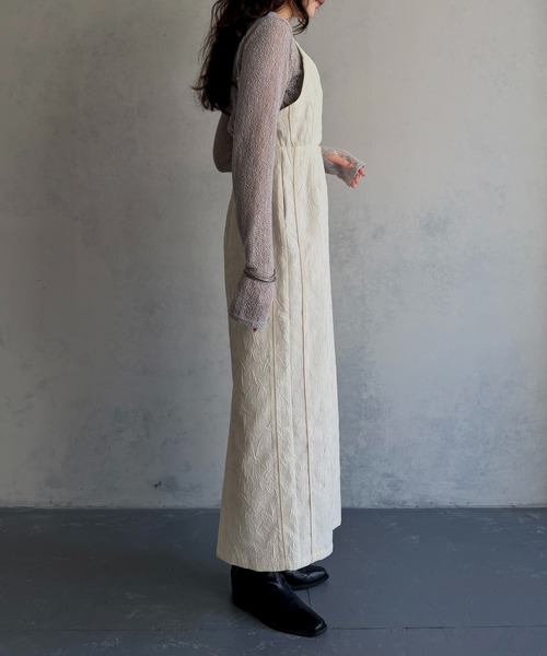&g'aime(アンジェム)の「【&g'aime 】シワ加工キャミワンピース Wrinkle-Textured Cami Dress(ワンピース・レディース・アイボリー/ブラウン/ブラック・FREE)」の5枚目の写真