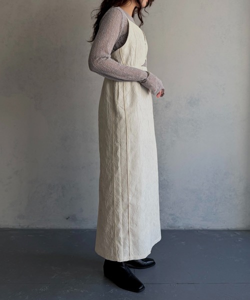&g'aime(アンジェム)の「【&g'aime 】シワ加工キャミワンピース Wrinkle-Textured Cami Dress(ワンピース・レディース・アイボリー/ブラウン/ブラック・FREE)」の6枚目の写真