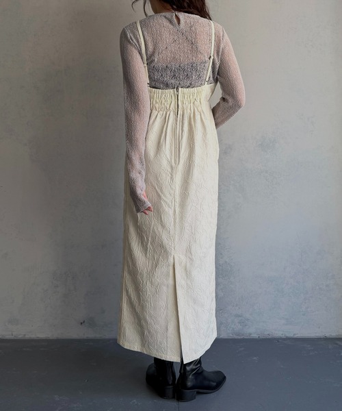 &g'aime(アンジェム)の「【&g'aime 】シワ加工キャミワンピース Wrinkle-Textured Cami Dress(ワンピース・レディース・アイボリー/ブラウン/ブラック・FREE)」の8枚目の写真