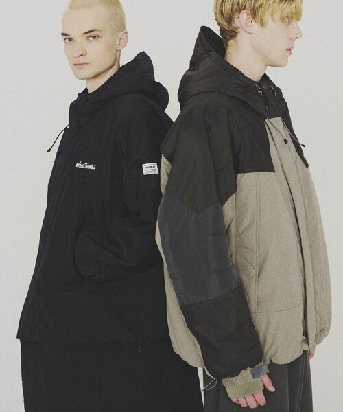 WILD THINGS（ワイルドシングス）の「【elephant TRIBAL fabrics × WILD THINGS for ADAM ET ROPE'】EX DETACHABLE MONSTER PARKA（ダウンジャケット/コート・メンズ・カーキ/ブラック・L/M）」の3枚目の写真