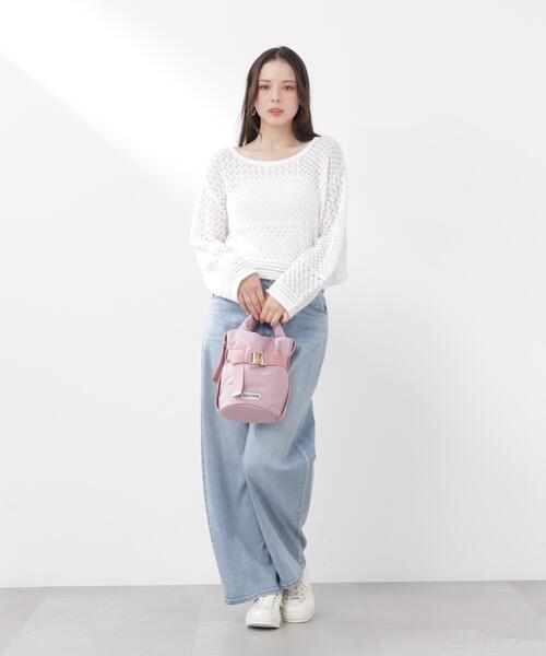 PROPORTION BODY DRESSING(プロポーションボディドレッシング)の「透かし編みボックスニット / 1216170300(ニット/セーター・レディース・ホワイト系その他/ピンク/パープル・FREE)」の5枚目の写真