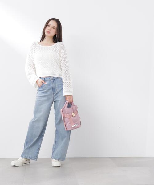 PROPORTION BODY DRESSING(プロポーションボディドレッシング)の「透かし編みボックスニット / 1216170300(ニット/セーター・レディース・ホワイト系その他/ピンク/パープル・FREE)」の8枚目の写真