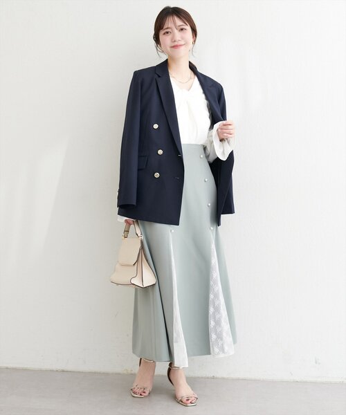 natural couture（ナチュラルクチュール）の「レース切り替えフレアスカート（スカート・レディース・ブラウン/ミント/ブラック/アイボリー・FREE）」の13枚目の写真