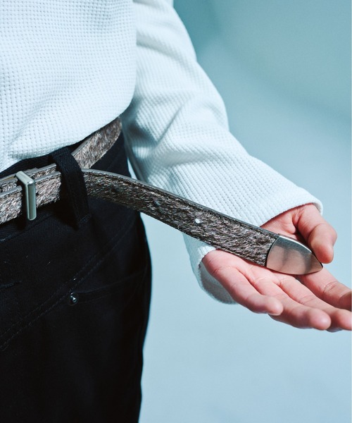 CAMPHOR WOOD(カンファーウッド)の「VEGAN HARAKO WESTERN BELT / ヴィーガンハラコウエスタンベルト(ベルト・メンズ・ブラック/ダークブラウン・フリー)」の13枚目の写真