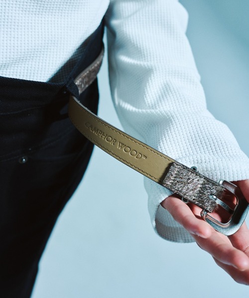 CAMPHOR WOOD(カンファーウッド)の「VEGAN HARAKO WESTERN BELT / ヴィーガンハラコウエスタンベルト(ベルト・メンズ・ブラック/ダークブラウン・フリー)」の15枚目の写真