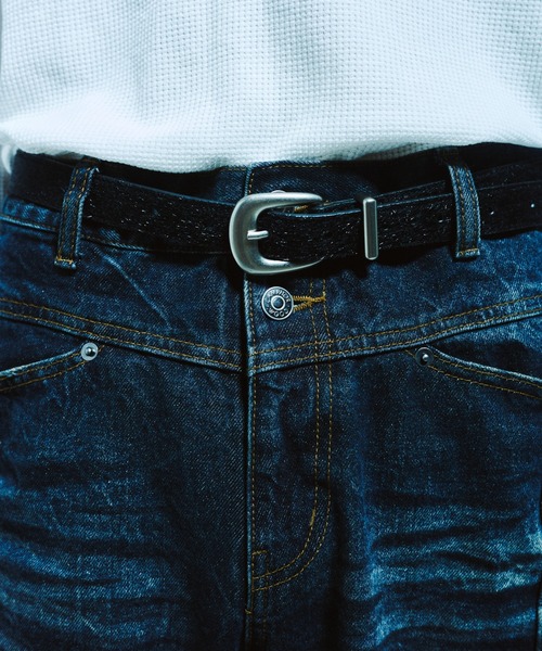 CAMPHOR WOOD(カンファーウッド)の「VEGAN HARAKO WESTERN BELT / ヴィーガンハラコウエスタンベルト(ベルト・メンズ・ブラック/ダークブラウン・フリー)」の7枚目の写真