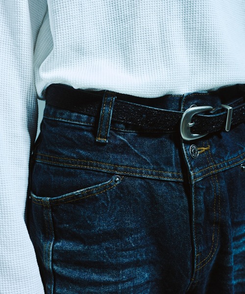CAMPHOR WOOD(カンファーウッド)の「VEGAN HARAKO WESTERN BELT / ヴィーガンハラコウエスタンベルト(ベルト・メンズ・ブラック/ダークブラウン・フリー)」の8枚目の写真