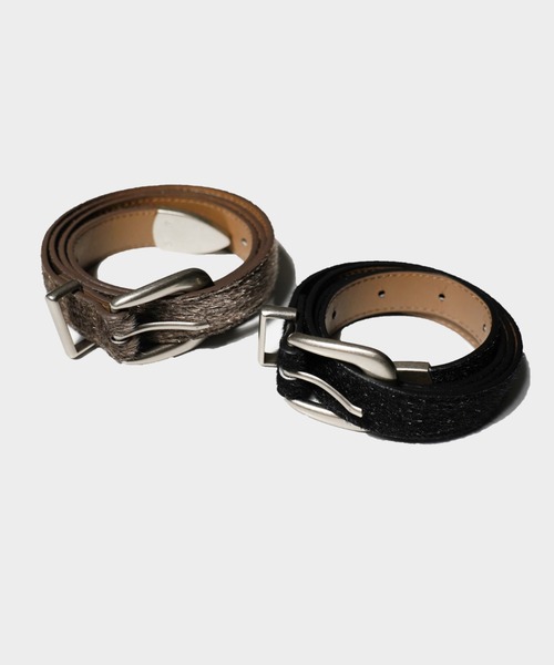 CAMPHOR WOOD(カンファーウッド)の「VEGAN HARAKO WESTERN BELT / ヴィーガンハラコウエスタンベルト(ベルト・メンズ・ブラック/ダークブラウン・フリー)」の3枚目の写真