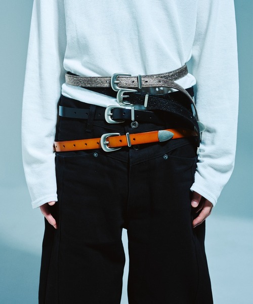 CAMPHOR WOOD(カンファーウッド)の「VEGAN HARAKO WESTERN BELT / ヴィーガンハラコウエスタンベルト(ベルト・メンズ・ブラック/ダークブラウン・フリー)」の17枚目の写真