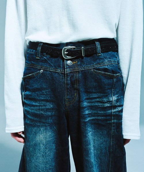 CAMPHOR WOOD(カンファーウッド)の「VEGAN HARAKO WESTERN BELT / ヴィーガンハラコウエスタンベルト(ベルト・メンズ・ブラック/ダークブラウン・フリー)」の4枚目の写真