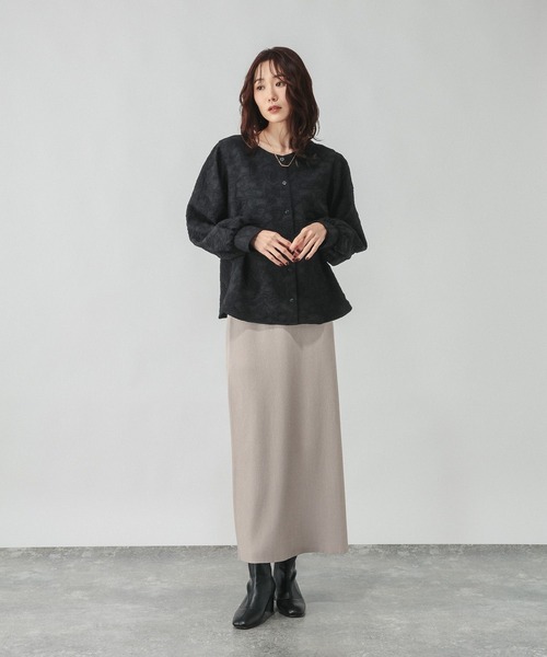 GLOBAL WORK（グローバルワーク）の「ジャガード2WAYブラウス/601068（シャツ/ブラウス・レディース・ブラック/ピンク系その他/ホワイト・LARGE/MEDIUM）」の9枚目の写真