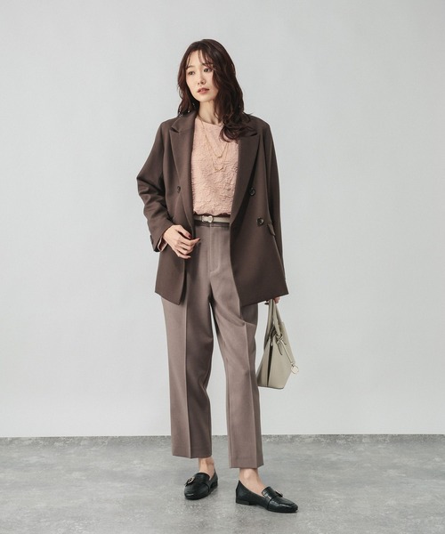 GLOBAL WORK（グローバルワーク）の「ジャガード2WAYブラウス/601068（シャツ/ブラウス・レディース・ブラック/ピンク系その他/ホワイト・LARGE/MEDIUM）」の12枚目の写真