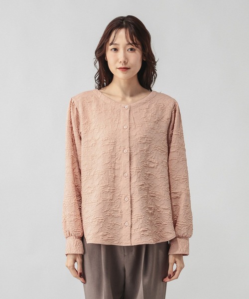 GLOBAL WORK（グローバルワーク）の「ジャガード2WAYブラウス/601068（シャツ/ブラウス・レディース・ブラック/ピンク系その他/ホワイト・LARGE/MEDIUM）」の19枚目の写真