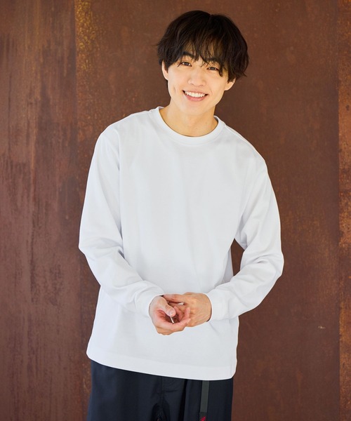 GLOBAL WORK(グローバルワーク)の「マイニチタキノウクルー/長袖/601208(Tシャツ/カットソー・メンズ・グレイッシュベージュ/オフホワイト・LARGE/MEDIUM/SMALL/X-LARGE)」の7枚目の写真