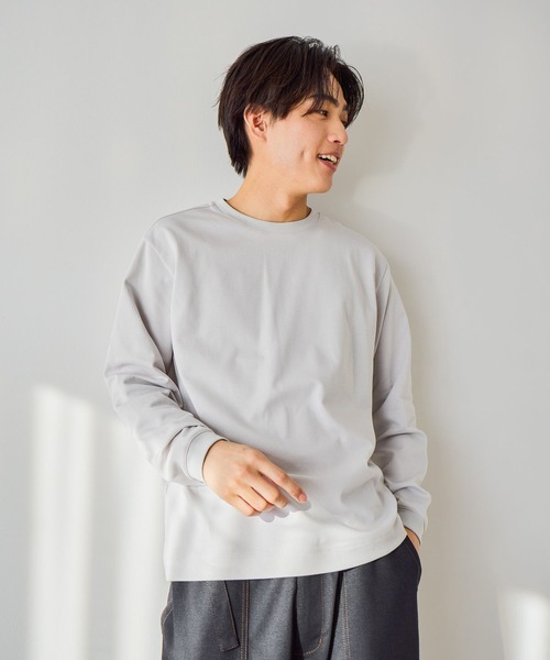 GLOBAL WORK(グローバルワーク)の「マイニチタキノウクルー/長袖/601208(Tシャツ/カットソー・メンズ・グレイッシュベージュ/オフホワイト・LARGE/MEDIUM/SMALL/X-LARGE)」の13枚目の写真