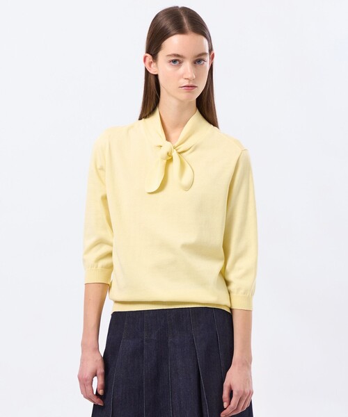 MACKINTOSH PHILOSOPHY（ﾏｯｷﾝﾄｯｼｭ ﾌｨﾛｿﾌｨｰ）の「リボンタイニット（ニット/セーター・レディース・ライトイエロー/ブルー系その他2/ベージュ系その他・38）」の3枚目の写真