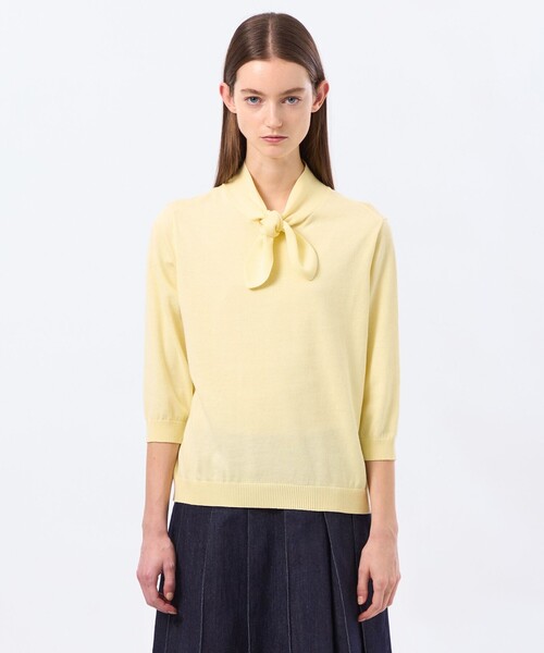 MACKINTOSH PHILOSOPHY（ﾏｯｷﾝﾄｯｼｭ ﾌｨﾛｿﾌｨｰ）の「リボンタイニット（ニット/セーター・レディース・ライトイエロー/ブルー系その他2/ベージュ系その他・38）」の7枚目の写真