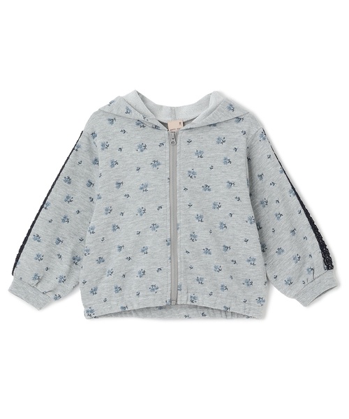petit main(プティマイン)の「【リンク/防花粉】花柄ジップパーカー(パーカー・キッズ・アイボリー/トップグレー・80cm/130cm/120cm/100cm/110cm/90cm)」の6枚目の写真