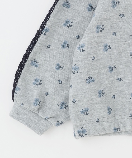 petit main(プティマイン)の「【リンク/防花粉】花柄ジップパーカー(パーカー・キッズ・アイボリー/トップグレー・80cm/130cm/120cm/100cm/110cm/90cm)」の10枚目の写真