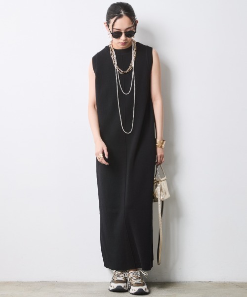 CHIC STYLE(シックスタイル)の「綿100%タンクトップニットロングワンピース<大きいサイズ有>シックスタイル(ワンピース・レディース・ベージュ系/ブラック・LL/3L/4L/5L/M/L)」の8枚目の写真