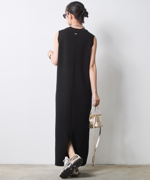 CHIC STYLE(シックスタイル)の「綿100%タンクトップニットロングワンピース<大きいサイズ有>シックスタイル(ワンピース・レディース・ベージュ系/ブラック・LL/3L/4L/5L/M/L)」の9枚目の写真