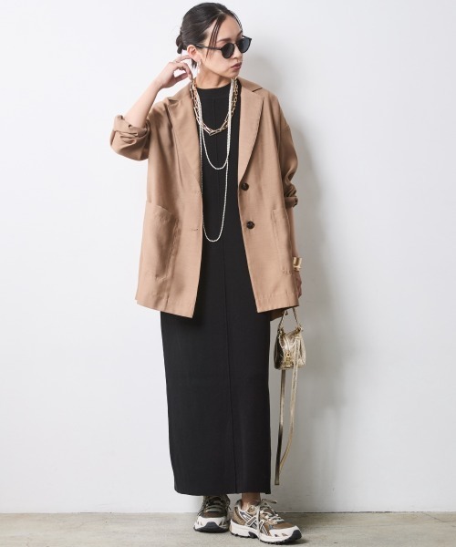 CHIC STYLE(シックスタイル)の「綿100%タンクトップニットロングワンピース<大きいサイズ有>シックスタイル(ワンピース・レディース・ベージュ系/ブラック・LL/3L/4L/5L/M/L)」の11枚目の写真