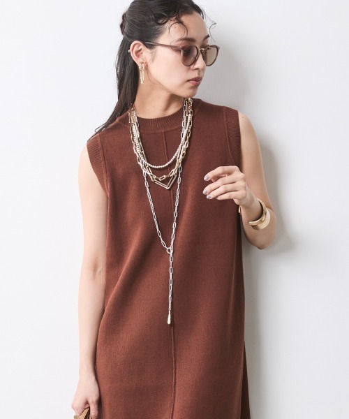 CHIC STYLE(シックスタイル)の「綿100%タンクトップニットロングワンピース<大きいサイズ有>シックスタイル(ワンピース・レディース・ベージュ系/ブラック・LL/3L/4L/5L/M/L)」の19枚目の写真