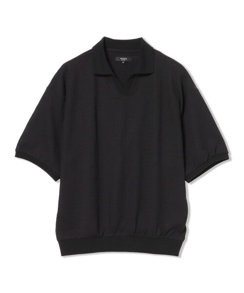 BEAMS HEART(ビームスハート)の「メッシュ スキッパー ポロシャツ(ポロシャツ・メンズ・ブラック/ホワイト系その他5・LARGE/MEDIUM/SMALL)」の4枚目の写真