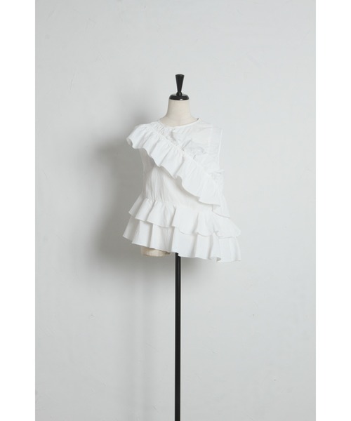 ARVELLIA(アルベリア)の「ASYMMETRIC CASCADE TOP(シャツ/ブラウス・レディース・ホワイト/ピンク・M)」の17枚目の写真