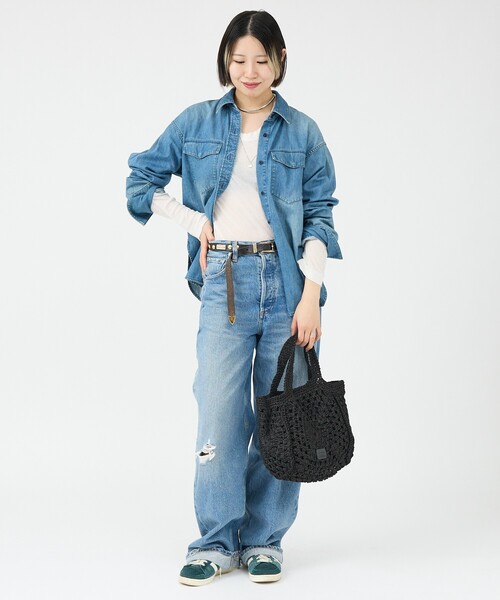 Rouge vif la cle（ルージュヴィフラクレ）の「【Swaraj /スワラージ】手編みペーパーラフィアトートBAG/トートバッグ（トートバッグ・レディース・ブラック/ベージュ・フリー）」の7枚目の写真