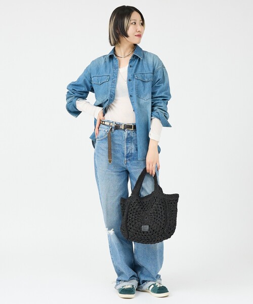 Rouge vif la cle（ルージュヴィフラクレ）の「【Swaraj /スワラージ】手編みペーパーラフィアトートBAG/トートバッグ（トートバッグ・レディース・ブラック/ベージュ・フリー）」の8枚目の写真