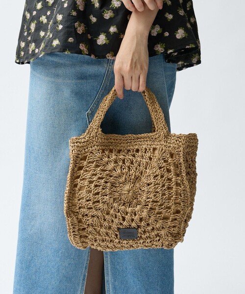 Rouge vif la cle（ルージュヴィフラクレ）の「【Swaraj /スワラージ】手編みペーパーラフィアトートBAG/トートバッグ（トートバッグ・レディース・ブラック/ベージュ・フリー）」の11枚目の写真