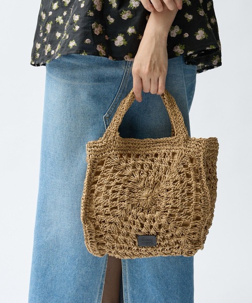 Rouge vif la cle（ルージュヴィフラクレ）の「【Swaraj /スワラージ】手編みペーパーラフィアトートBAG/トートバッグ（トートバッグ・レディース・ブラック/ベージュ・フリー）」の2枚目の写真