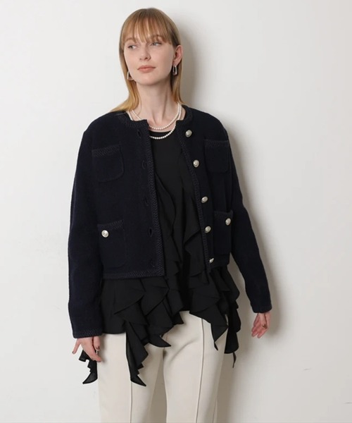 CADUNE（カデュネ）の「フリルチュニック（シャツ/ブラウス・レディース・ブラック/ホワイト・38/36）」の20枚目の写真