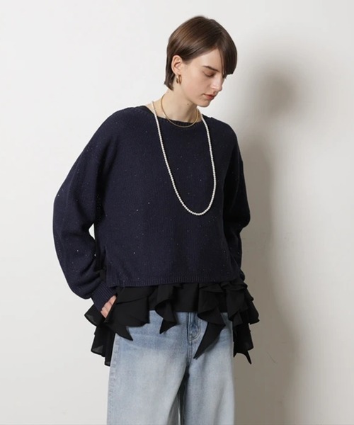 CADUNE（カデュネ）の「フリルチュニック（シャツ/ブラウス・レディース・ブラック/ホワイト・38/36）」の22枚目の写真