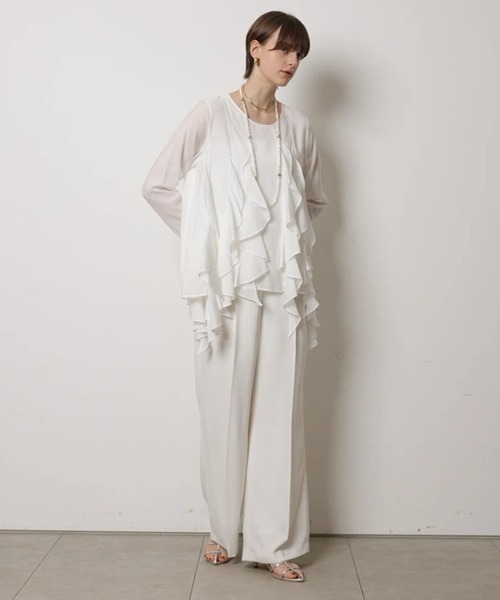 CADUNE（カデュネ）の「フリルチュニック（シャツ/ブラウス・レディース・ブラック/ホワイト・38/36）」の12枚目の写真