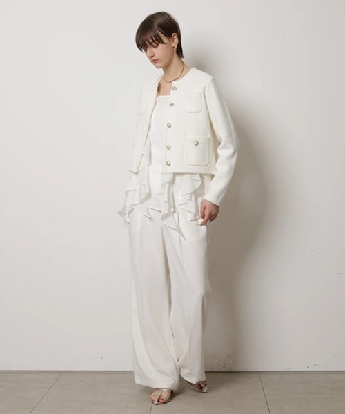 CADUNE（カデュネ）の「フリルチュニック（シャツ/ブラウス・レディース・ブラック/ホワイト・38/36）」の10枚目の写真