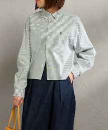 GYMPHLEX | [GYMPHLEX/ジムフレックス] ショート丈 ボタンダウン タイプライター マルチストライプシャツ(シャツ/ブラウス)