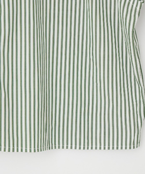 GYMPHLEX（ジムフレックス）の「[GYMPHLEX/ジムフレックス] ショート丈 ボタンダウン タイプライター マルチストライプシャツ（シャツ/ブラウス・レディース・グリーン・12）」の19枚目の写真