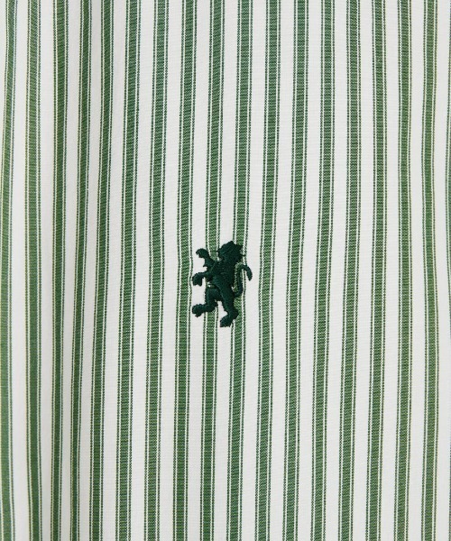 GYMPHLEX（ジムフレックス）の「[GYMPHLEX/ジムフレックス] ショート丈 ボタンダウン タイプライター マルチストライプシャツ（シャツ/ブラウス・レディース・グリーン・12）」の16枚目の写真