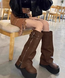 Songe（ソンジュ）の「厚底カバーロングブーツ（ブーツ）」