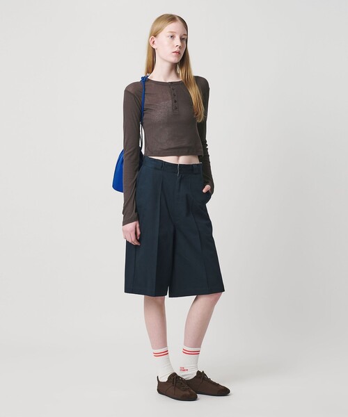 NICE WEATHER(ナイスウェザー)の「<NICE WEATHER>ウィメンズ チノハーフパンツ(チノパンツ・レディース・ベージュ/ネイビー・S/M)」の9枚目の写真