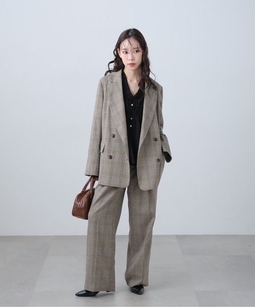 FREE'S MART（フリーズマート）の「◆麻調合繊シリーズ 麻調合繊タックワイドパンツ（その他パンツ・レディース・ネイビー/ホワイト/グレー系その他/ブラウン系その他・SMALL/MEDIUM）」の9枚目の写真